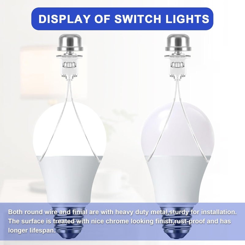 OMOBANU Antique Silver Clip on Lampshade Adapter, Lamp Shade Light Bulb Holder Includes Lamps Finials, Lampshade Levellers, Clip on Lamp Shade, Metal Shade Decorative Holder Furniture Lighting - Image 3